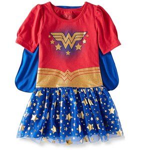 Wonder Woman Toddler Girls Dress with Cape Size 2T 3T 5T  NWT